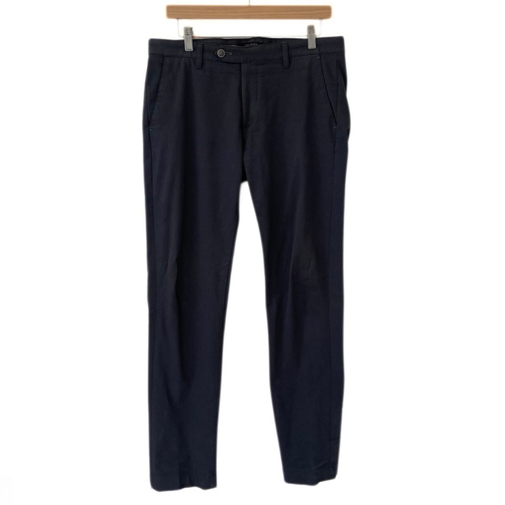 Ted Baker London Grey Mid-Rise Slim-Leg Workwear Trouser Pants Size 32R